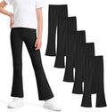 Girls Flare Leggings High Waist Bell Bottom Pants 5-Pack - Cotton