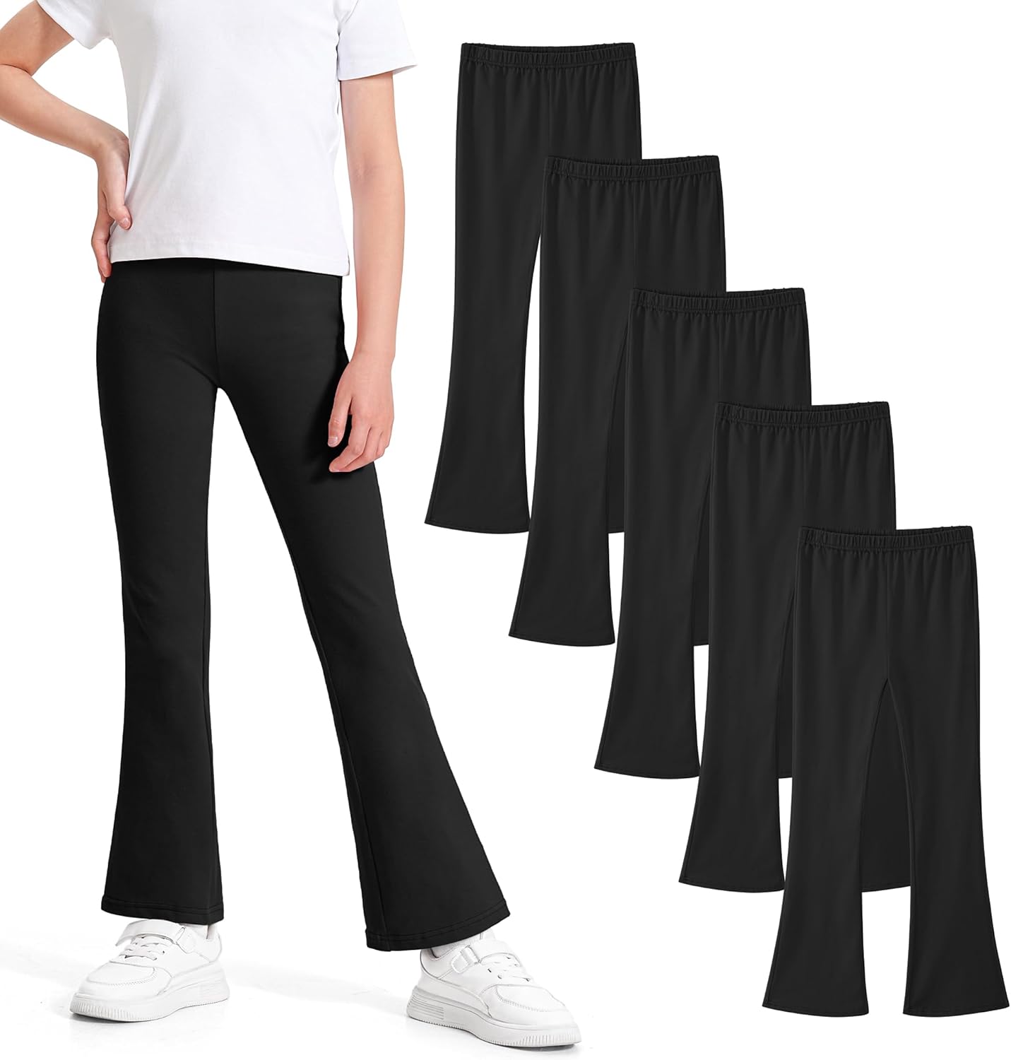 Girls Flare Leggings High Waist Bell Bottom Pants for Kids