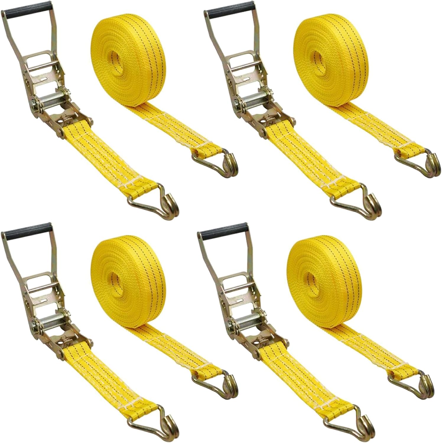 Heavy Duty Ratchet Straps with 8000 LBS Break Strength for Trucks