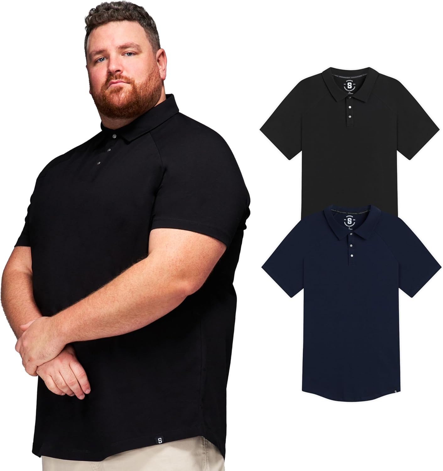 Premium Stretch Cotton Polo for Big and Tall Men by STRONGSIZE