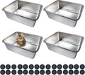 Large Stainless Steel Litter Box 17.7 x 13.8 x 5.9 in - 4 Pack