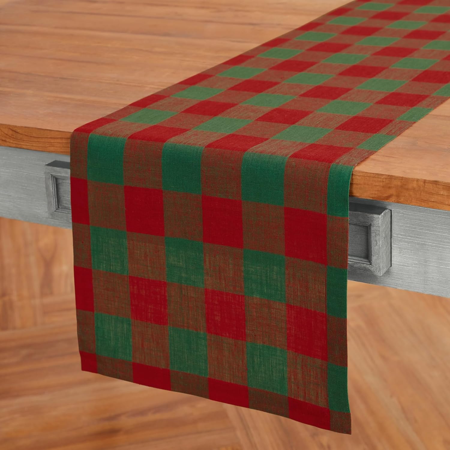 Buffalo Check Table Runner 14 x 108 Inch in Red and Green
