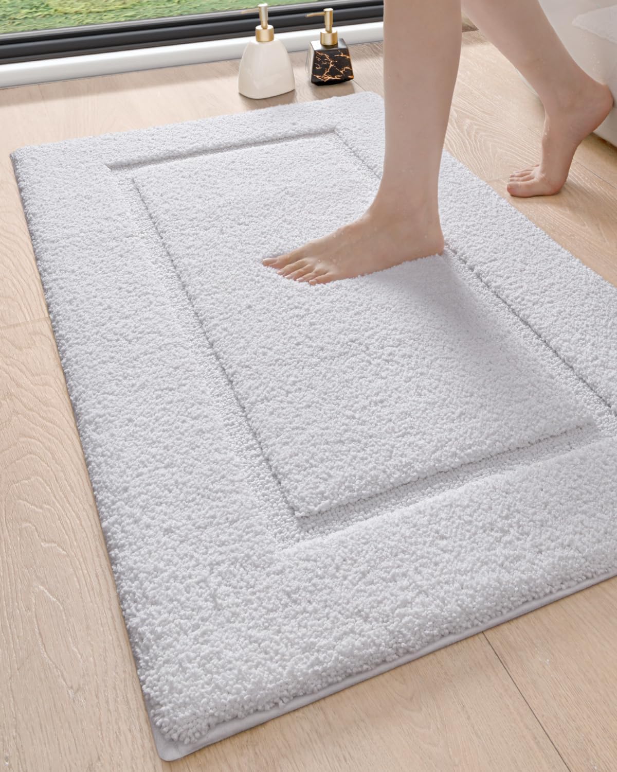 DEXI Bathroom Rugs 43x24 - Non Slip Washable Bath Mat
