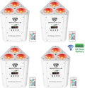 4 Rockville RockWedge LED RGBWA+UV Rechargeable Wireless Par Up-Lights