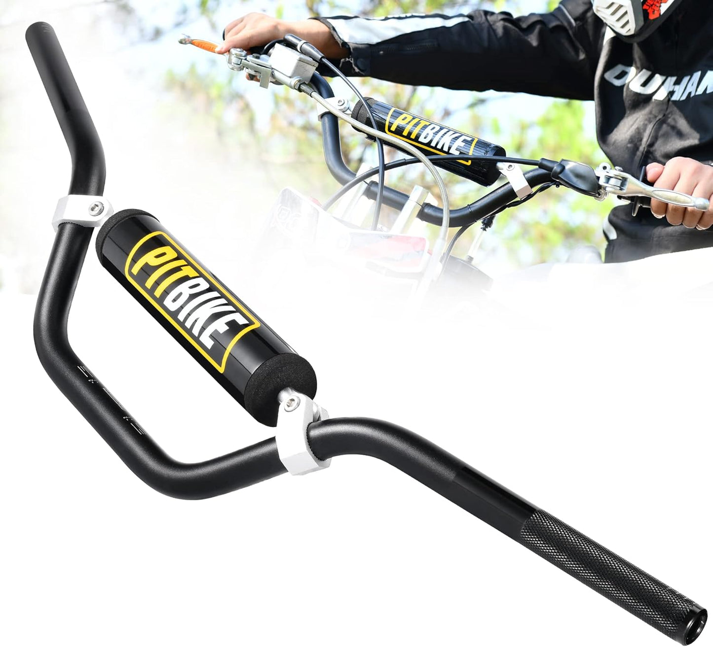 RUTU 7/8in Dirt Bike Handlebars with Foam Pad for ATVs