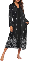 Ekouaer Women Zipper Robe Long Sleeve Loungewear (Style 4RWB)
