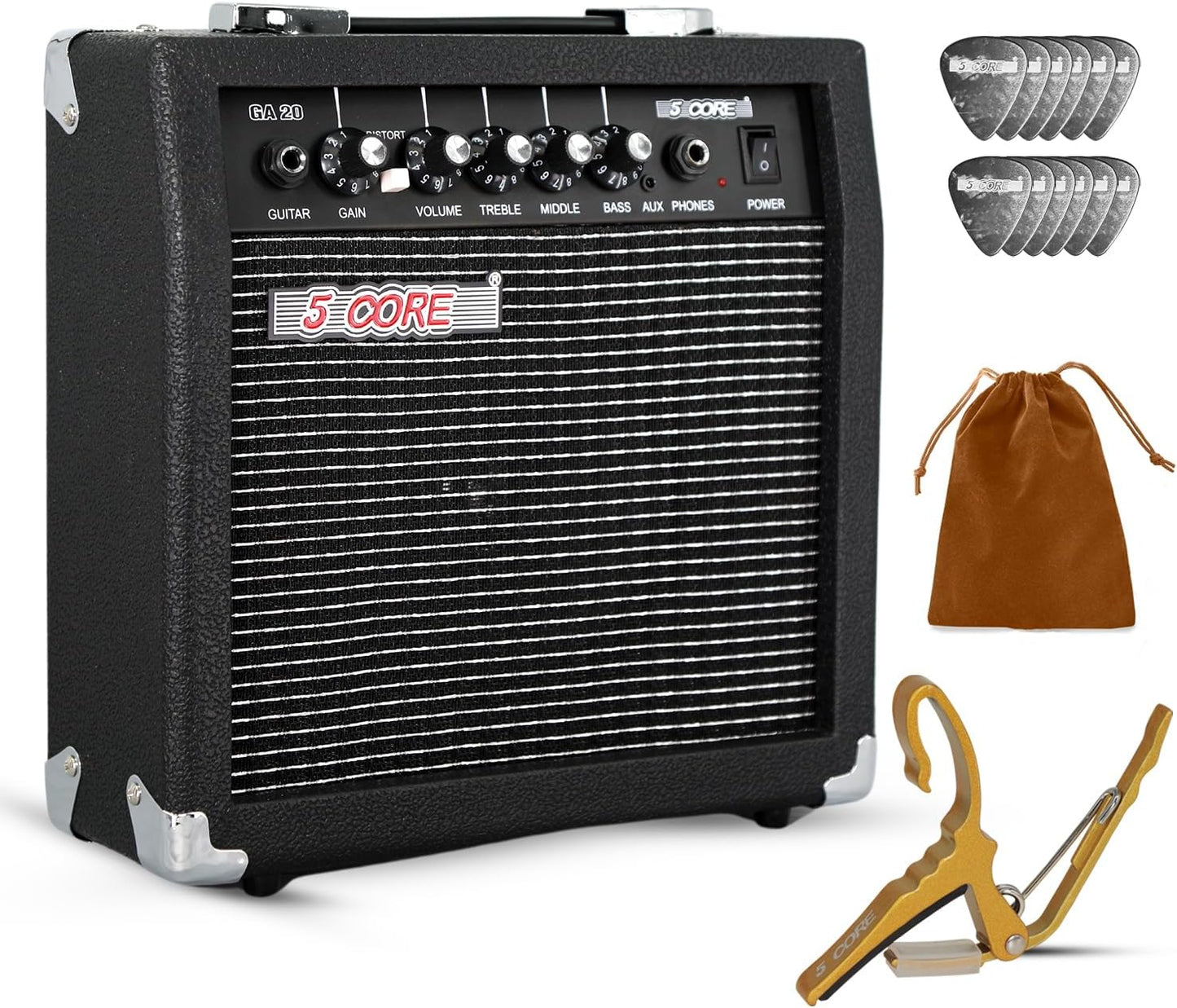 5 Core Guitar Amp 20 Watt Electric Amplifier for Practice