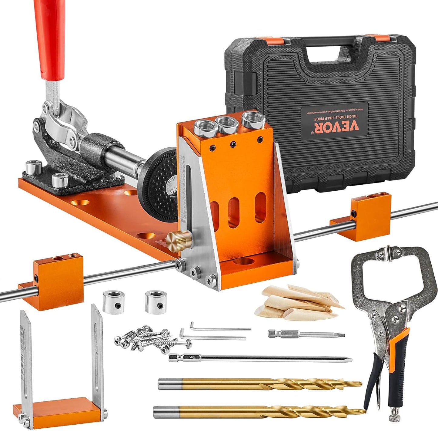 VEVOR Pocket Hole Jig Kit - 34 Pcs Adjustable Tool Set