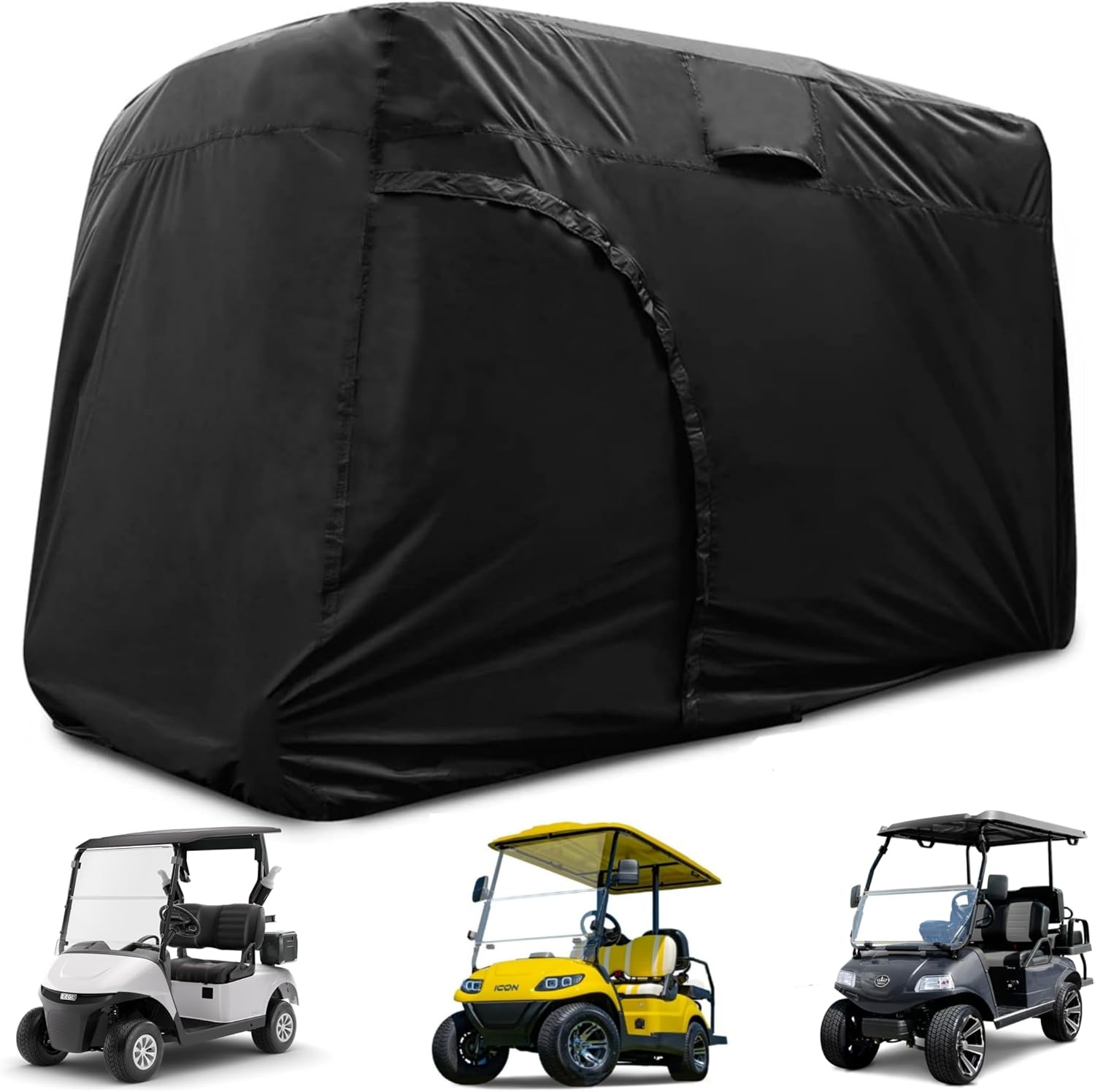Waterproof Golf Cart Cover for 2/4/6 Passengers - Durable Protection