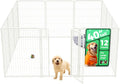 40 in White Indoor Dog Playpen - Semi-Open Expandable Pet Pen
