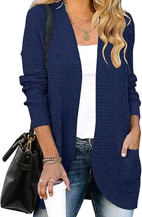 MEROKEETY Womens Long Sleeve Open Front Cardigans for Cozy Style