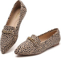 Metal Chain Loafers for Women Pointed Toe Slip on Flats (Style NCC7)