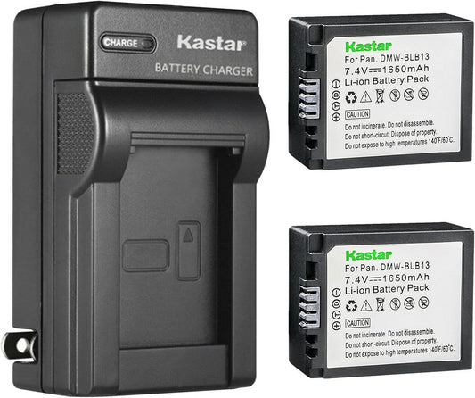 Kastar 2-Pack Battery and AC Wall Charger for Panasonic Lumix
