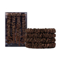 slip Silk Skinny Scrunchies - Dark Brown Set of 4 - Gentle Hold