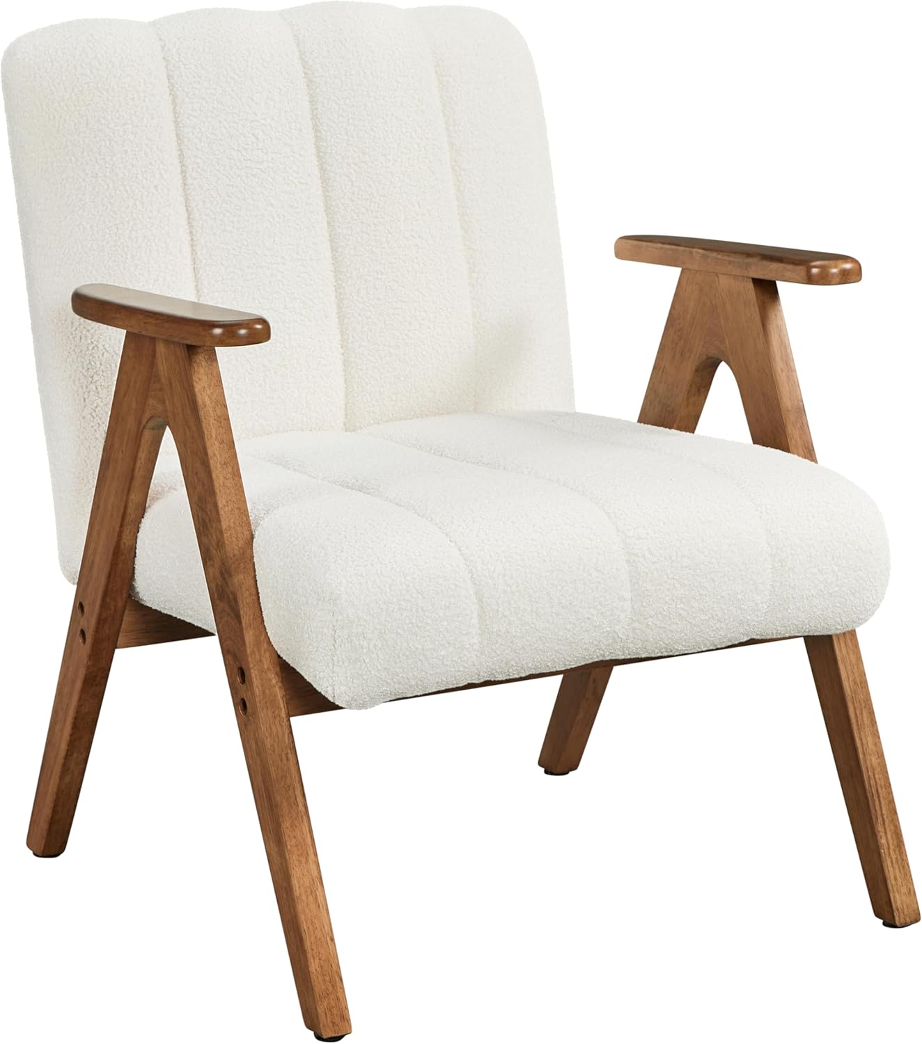 Mid Century White Accent Chair: Cozy & Stylish
