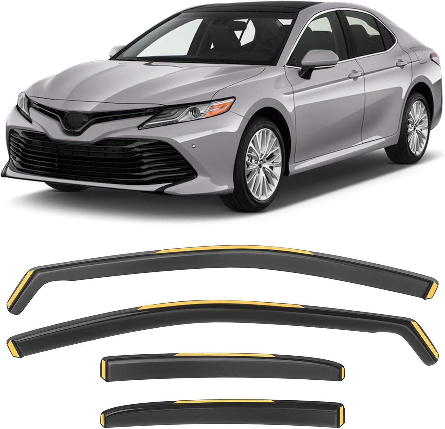 Shatterproof in-Channel Window Rain Guards for Toyota Camry