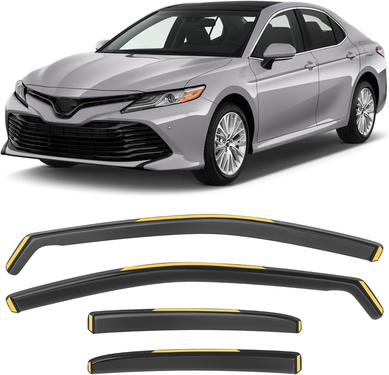 Shatterproof in-Channel Window Rain Guards for Toyota Camry