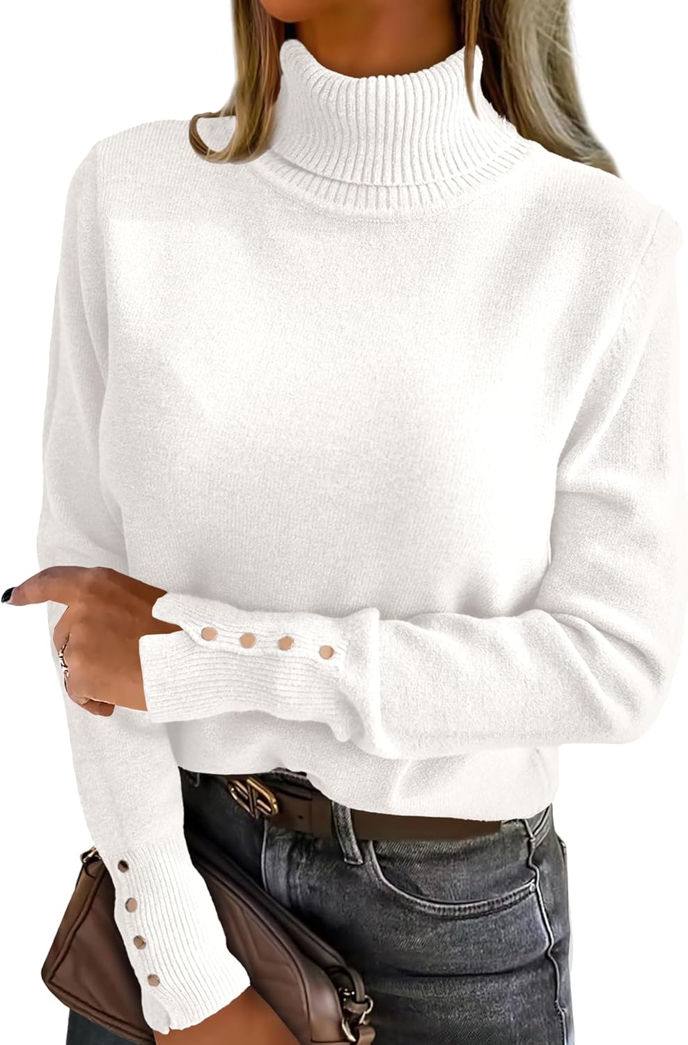 Stylish ANRABESS Turtleneck Sweaters for Women This Fall