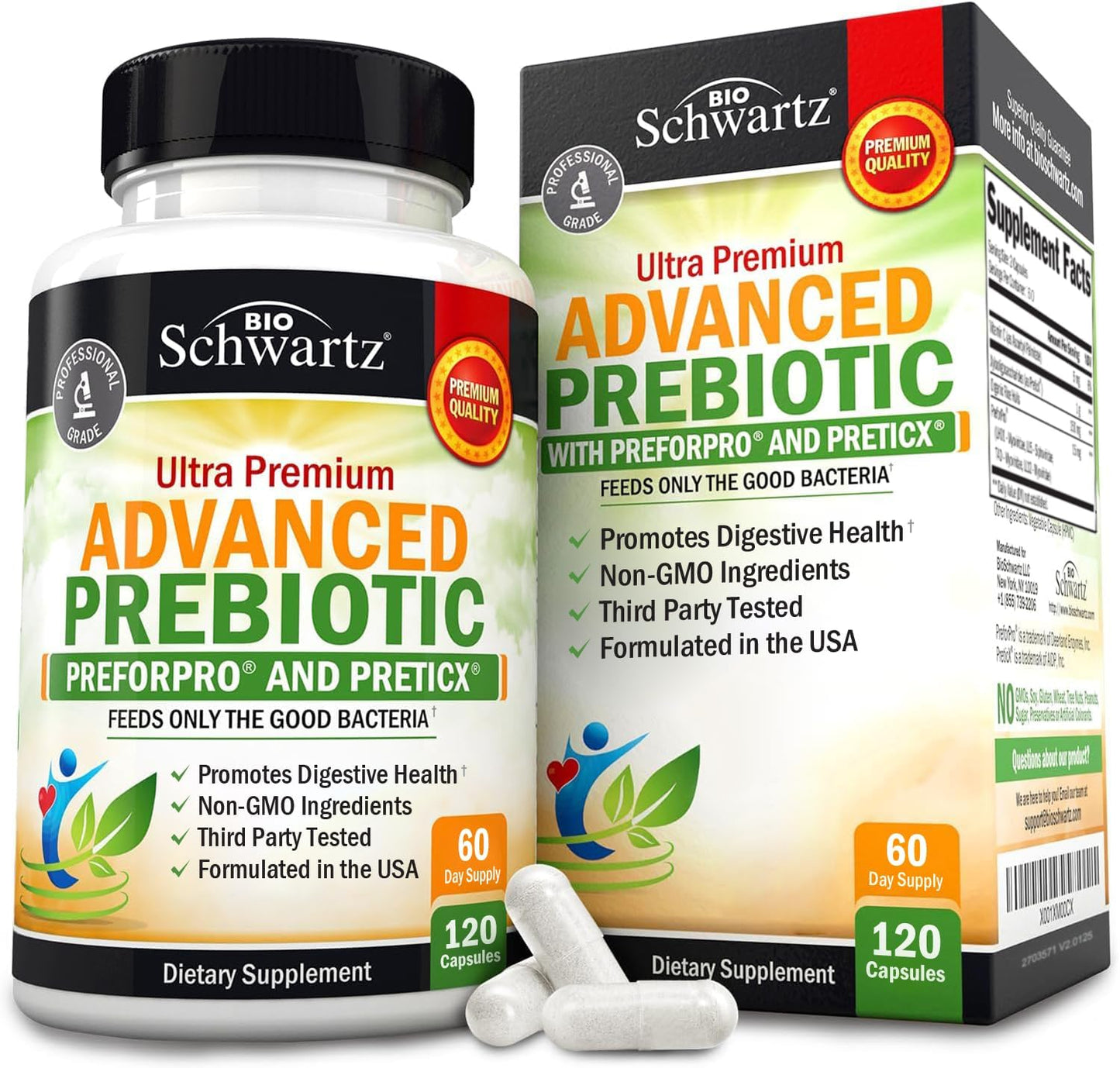 Advanced Prebiotics for Digestive Health - Fast Acting Gut Support