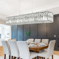 IKK Modern Rectangle Chandelier for Dining Room - Crystal Linear