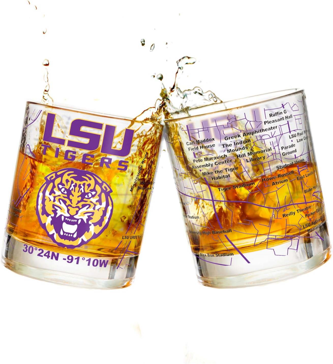 University of LSU Tigers College Whiskey Glasses Set of 2
