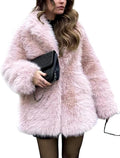 Womens Faux Fur Coat Long Fluffy Shaggy Jacket - Fluffy Winter