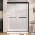 GETPRO Shower Door 44-48 in W x 75 in H Semi-Frameless Sliding - Matte
