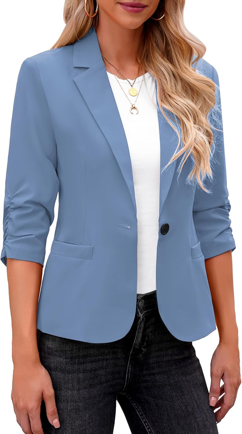 Stylish 3/4 Sleeve Blazer for Women by LookbookStore