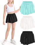 Girls Butterfly Flowy Shorts 2-in-1 Athletic Running Shorts - Soft