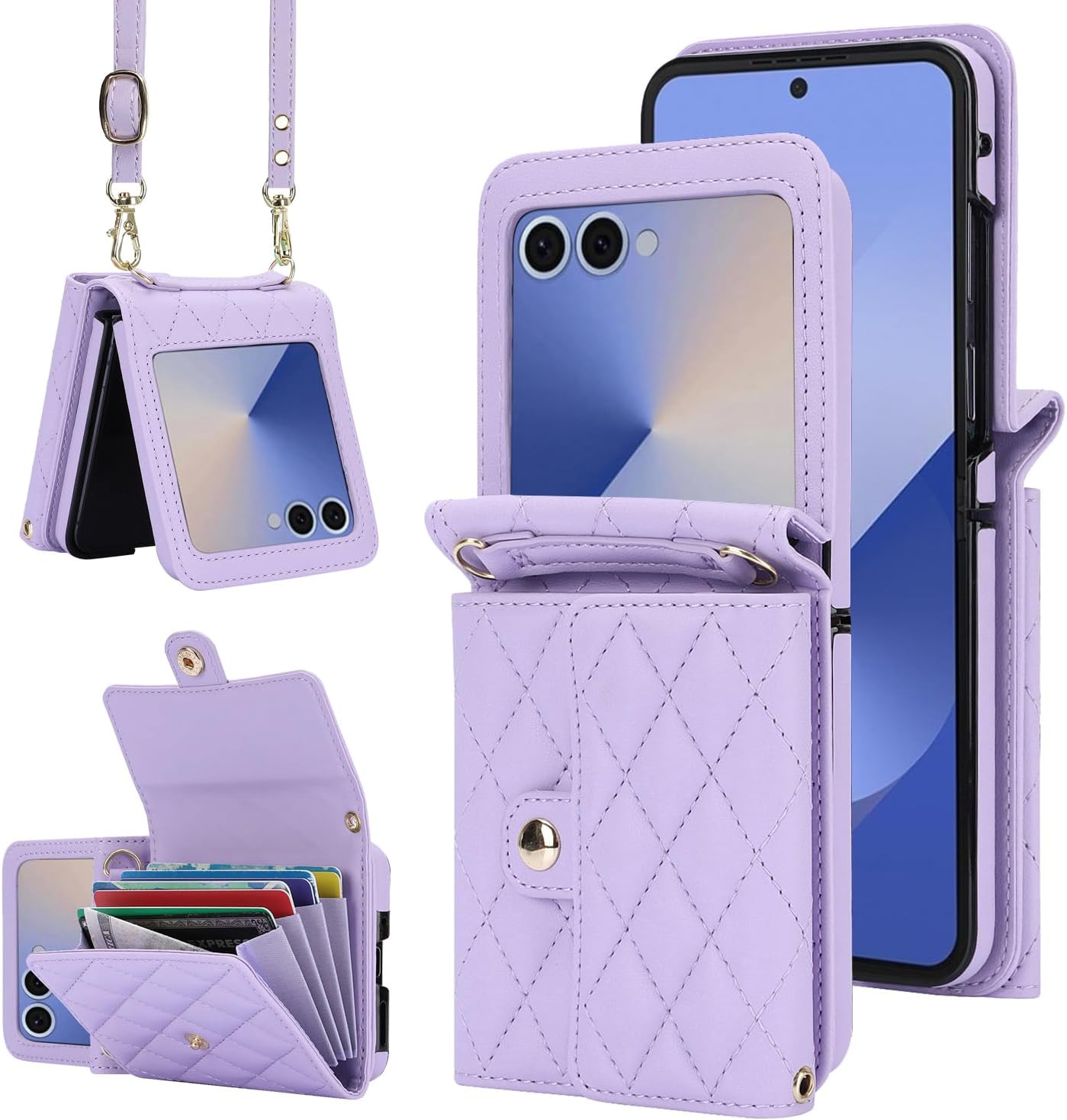 Accordion Crossbody Wallet Case for Samsung Galaxy Z Flip 7