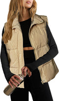 Women Puffer Vest Lightweight Stand Collar Sleeveless (Style PQ71)