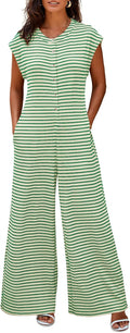 Casual Striped Jumpsuits for Women - Summer Wide Leg Romper