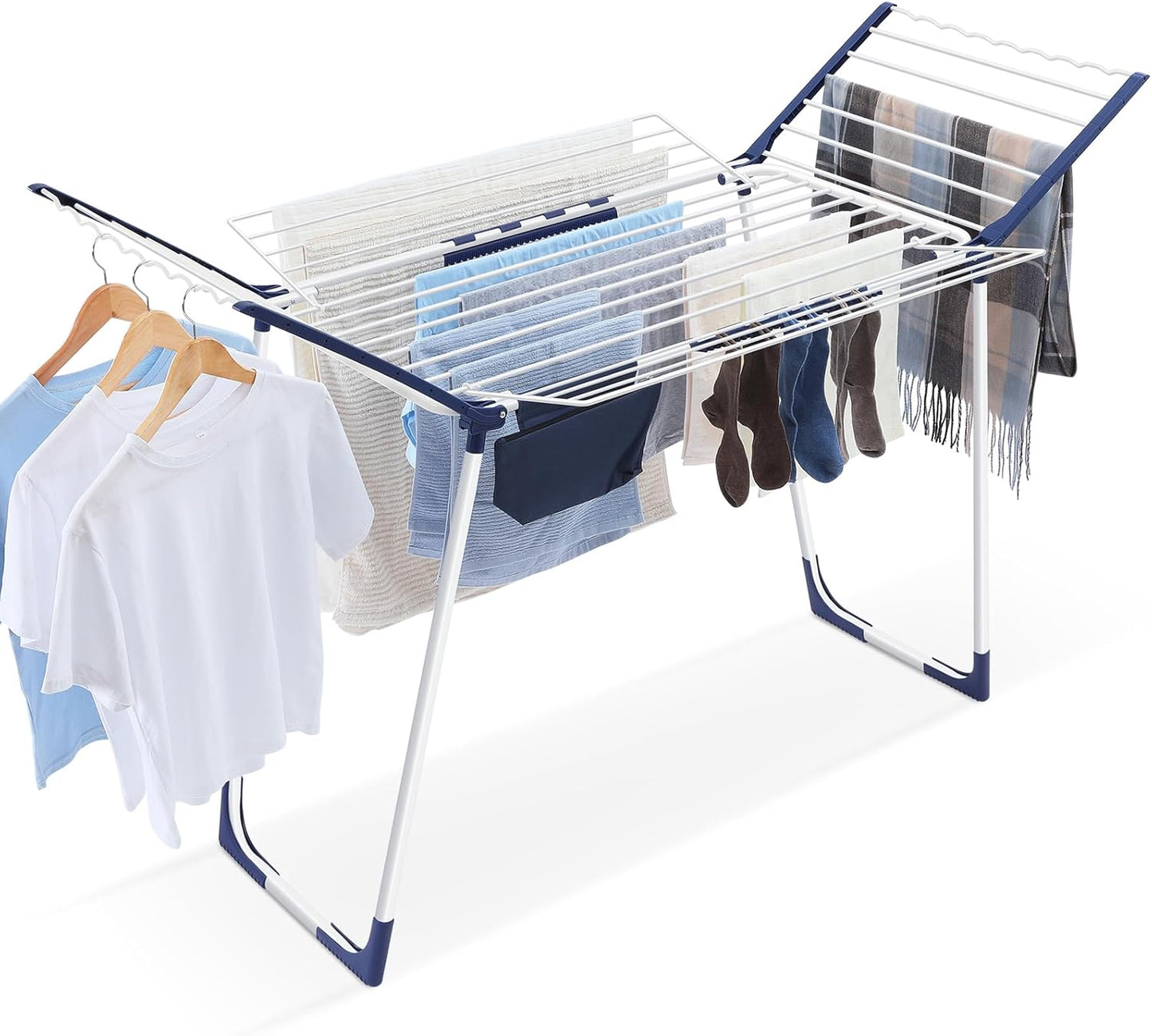Foldable Clothes Drying Rack with Sock Clips by APEXCHASER