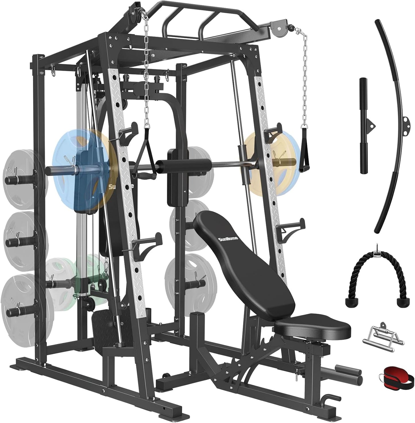 SunHome Ultimate Power Cage with Smith Bar & Crossover