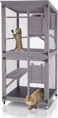 Catio Outdoor Cat Enclosure Wooden Cat Cage - Large Comfortable Kitty