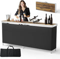 VINGLI 78ft Portable Bar Table - Foldable Two-Tier Mobile Bar