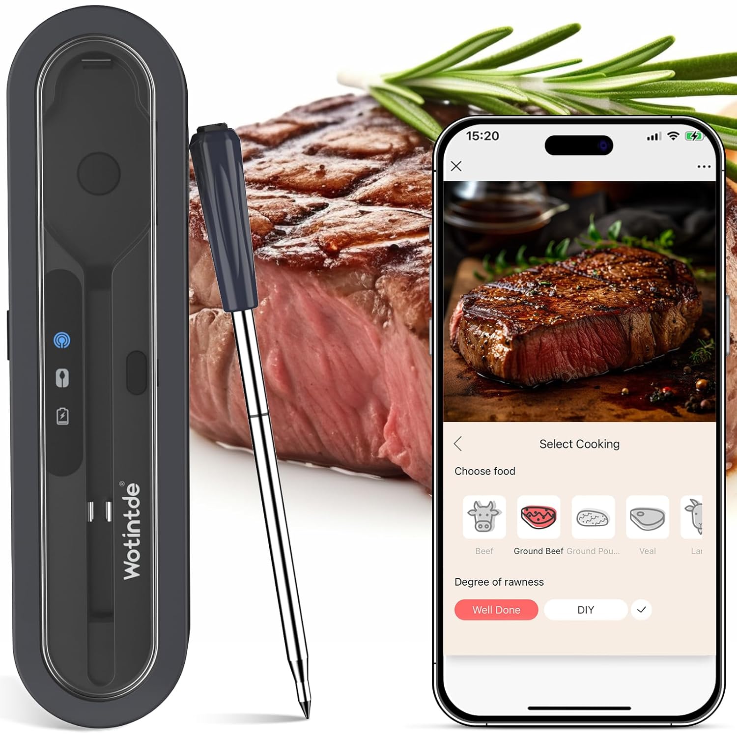 Bluetooth Meat Thermometer for Perfect Cooking