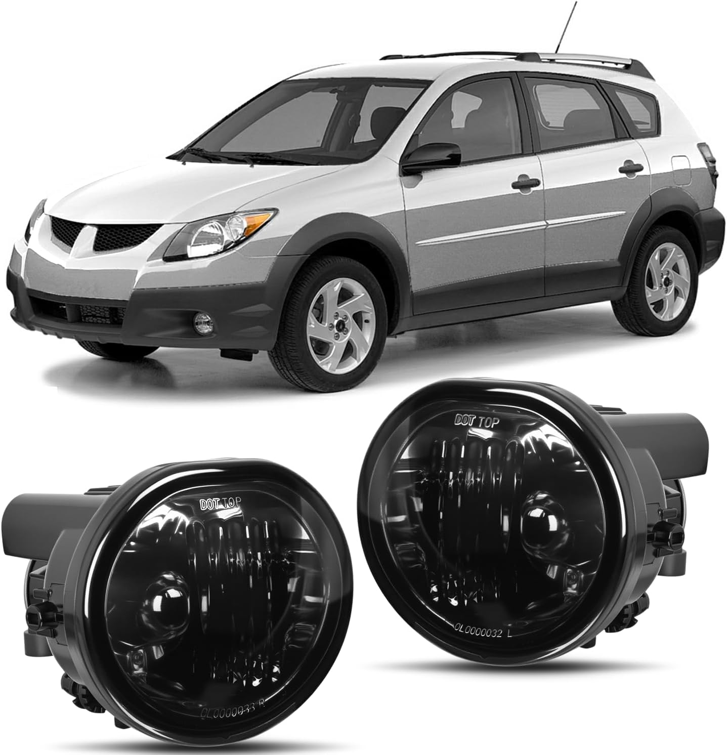 Nilight Fog Lights Assembly for Toyota Matrix and Pontiac Vibe