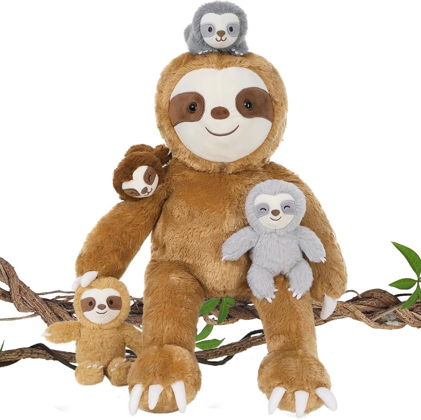 Tezituor 5Pcs Sloth Stuffed Animal Plush Set for Kids and Adults