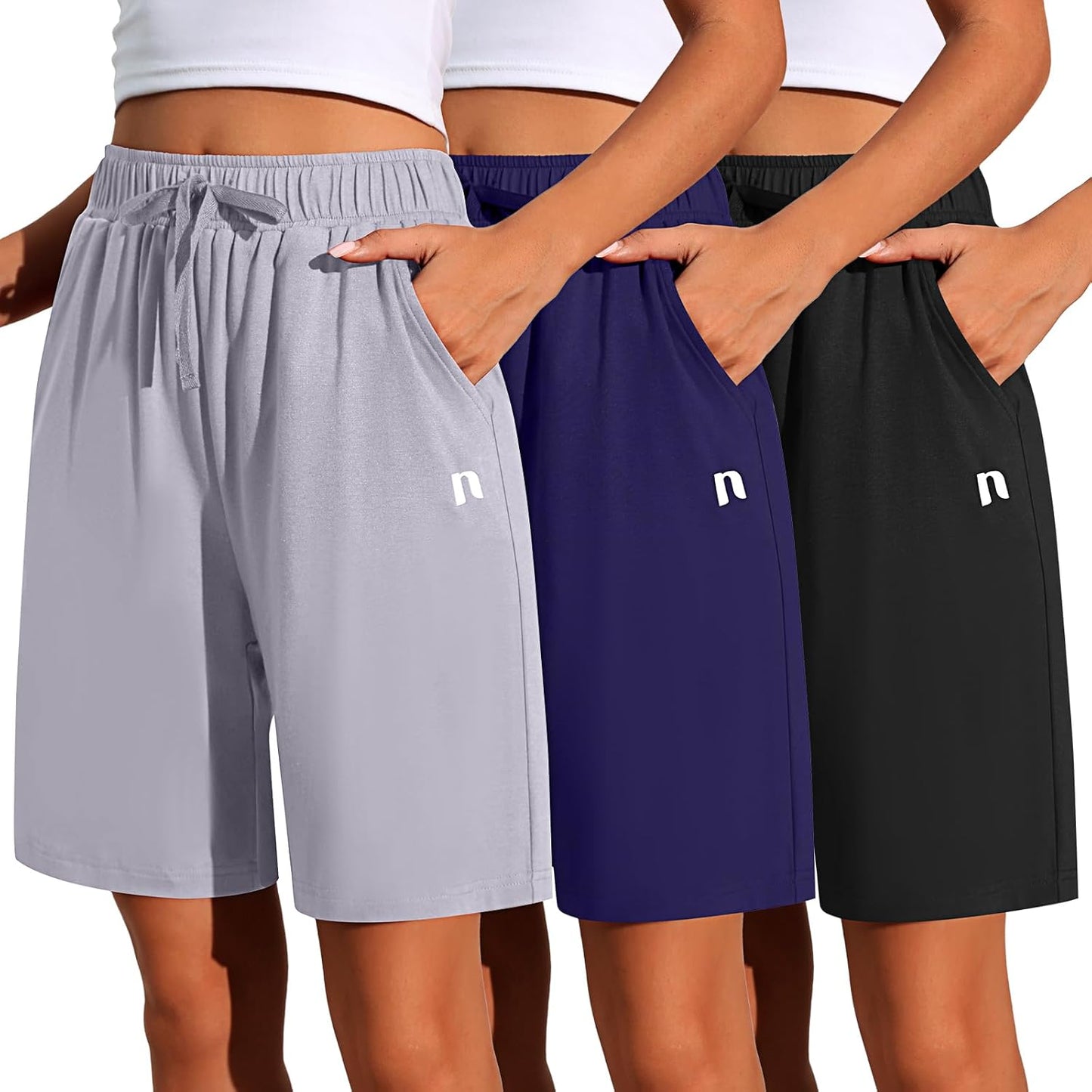 Neer Women's Quick Dry Bermuda Athletic Shorts with Pockets