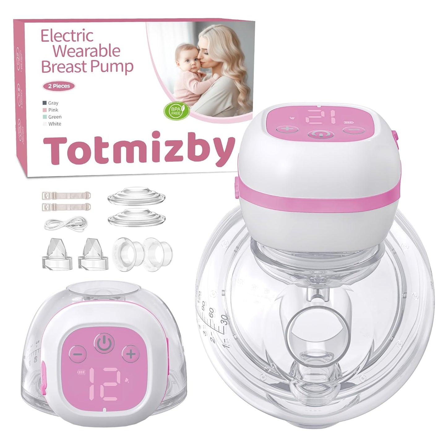 Hands Free Breast Pump with 12 Levels and 3 Modes for Moms