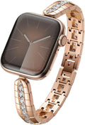 Compatible with Apple Watch Band Rose Gold Bracelet Strap - Dressy