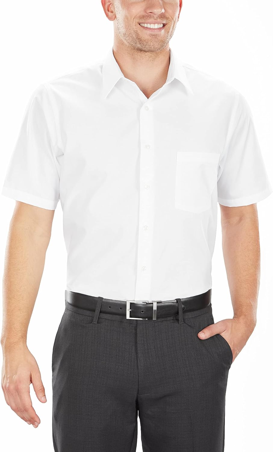 Van Heusen Men's Short Sleeve Dress Shirt for Effortless Style
