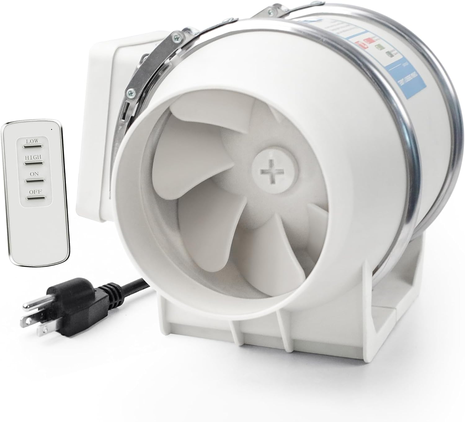 4 Inch Inline Exhaust Fan with Remote Control for Air Quality