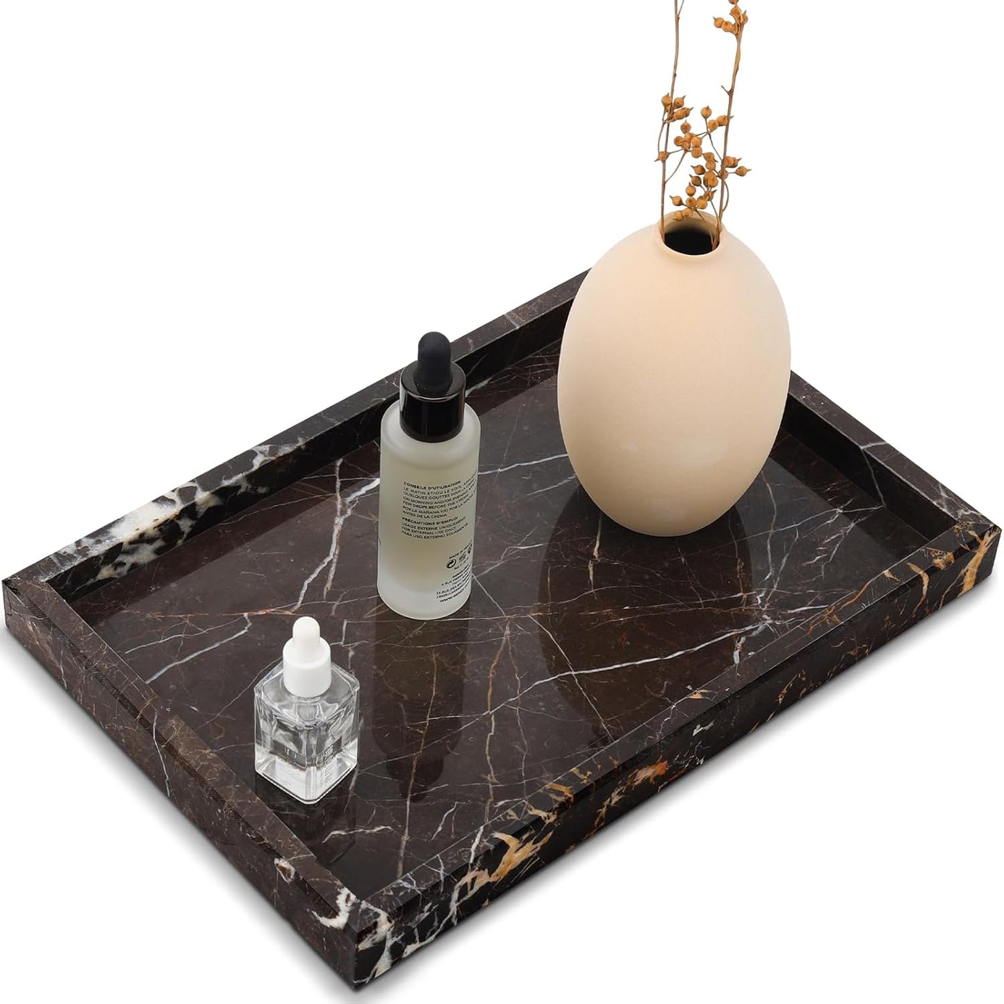 Natural Marble Tray for Bathroom, Kitchen and Home Decor