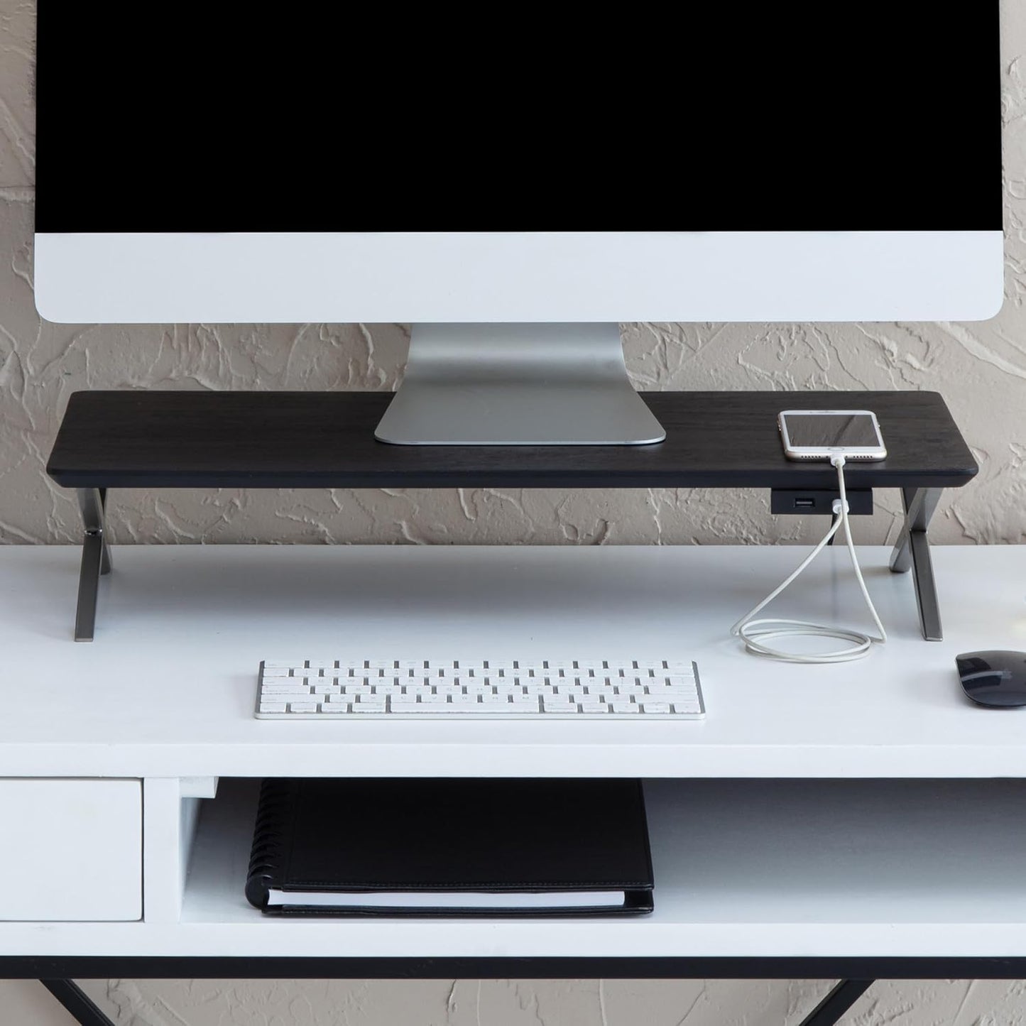 Ergonomic Monitor Riser for Desk - Stylish Wood Stand