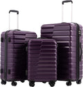 COOLIFE Expandable Hardshell 3-Piece Luggage Set - Smooth Spinner