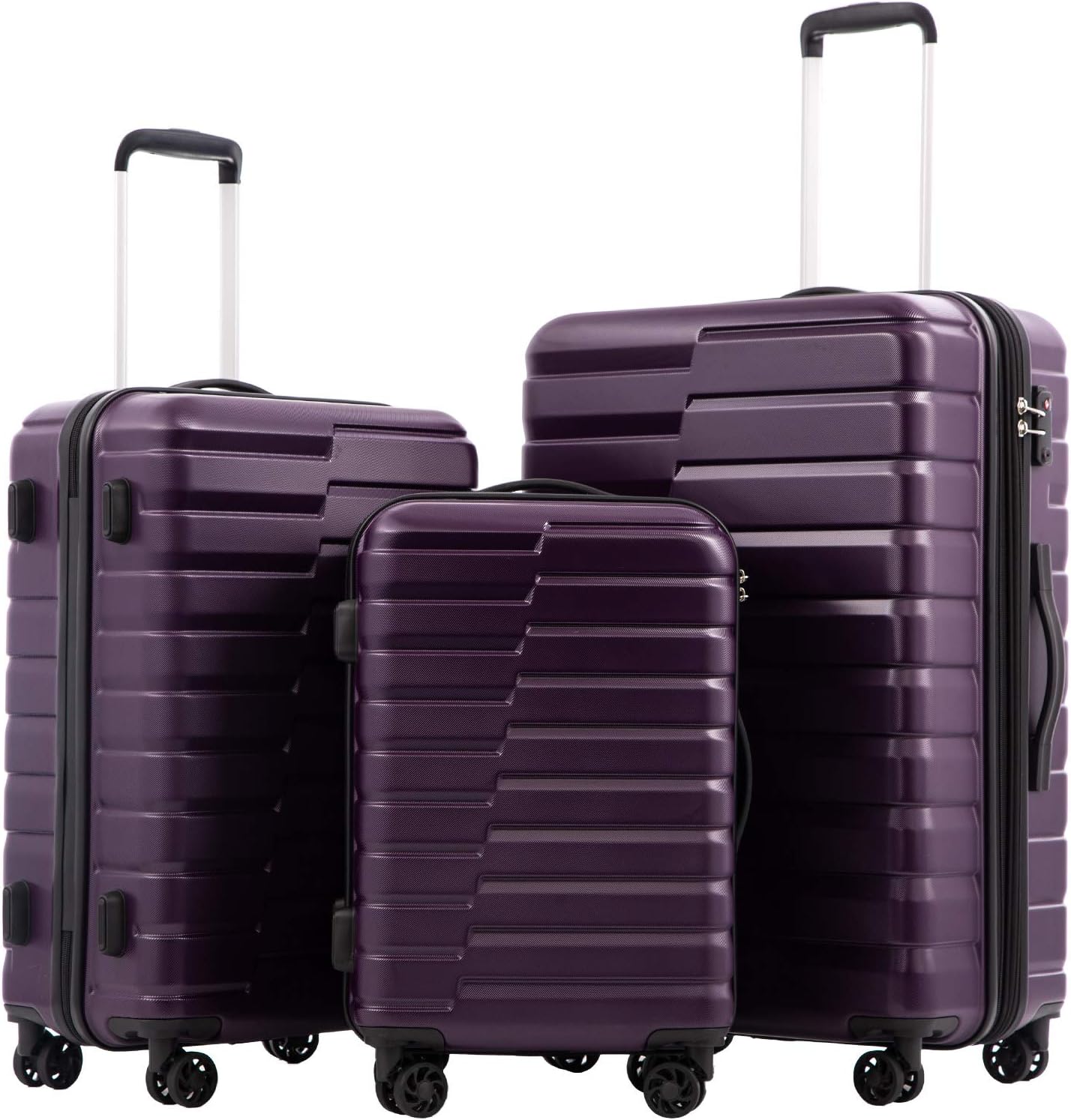 COOLIFE Expandable Suitcase Set with TSA Lock and Spinner Wheels