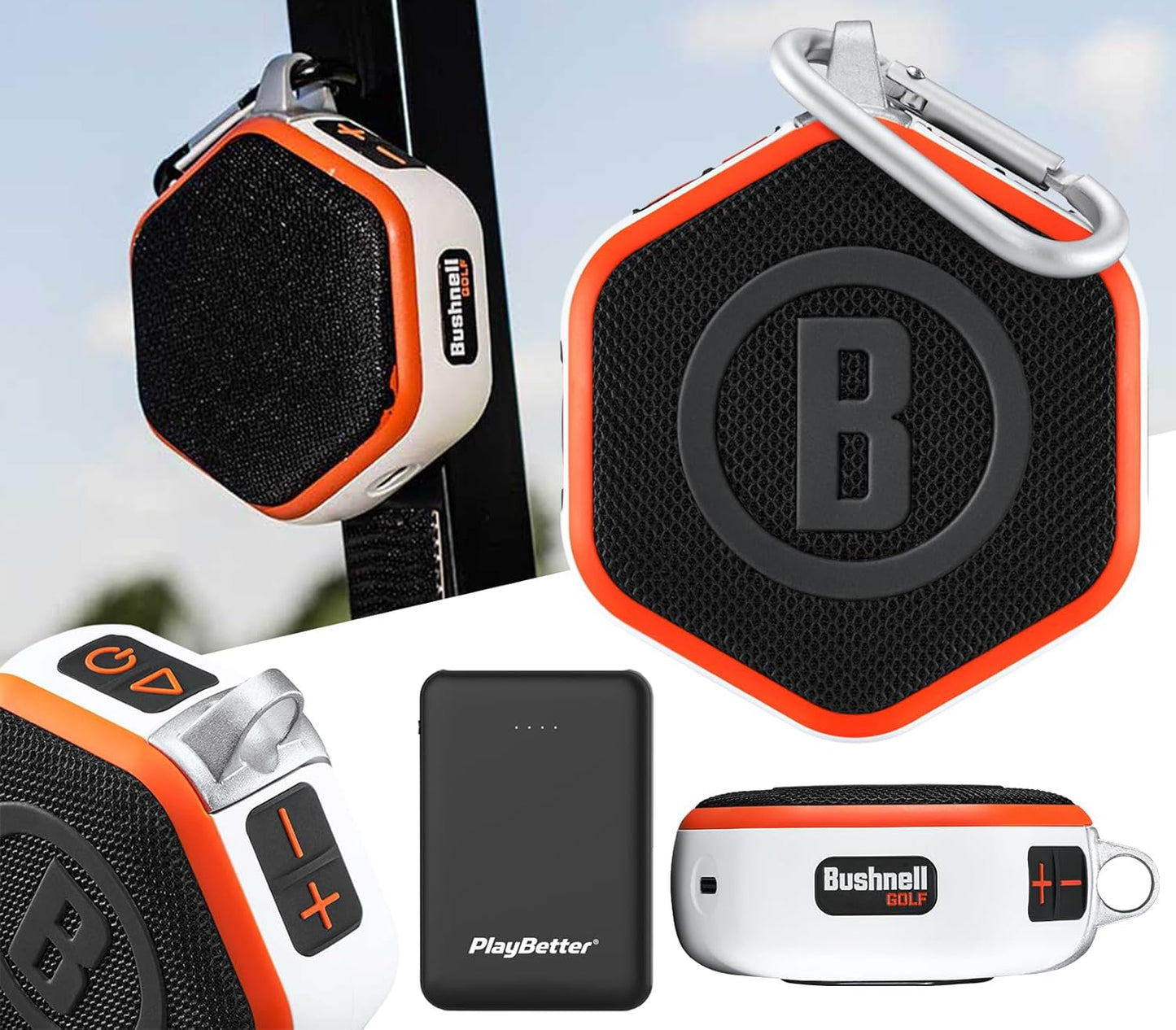 Bushnell Wingman Mini GPS Golf Speaker Bundle for Cart Use