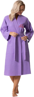 Turkish Linen Waffle Knit Lightweight Kimono Robe - Quick (Style YLD8)